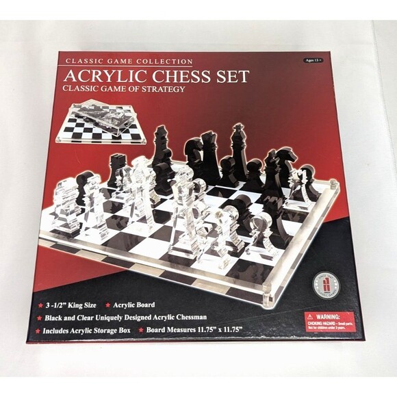 John N. Hansen Co. Other - New - John N. Hansen Co. Classic Game Collection - Acrylic Chess Set - Ages 13+